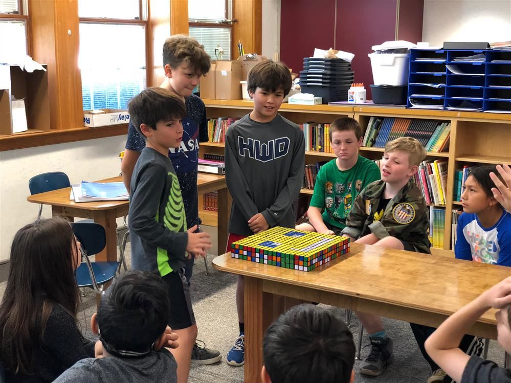 Students sharing their group project