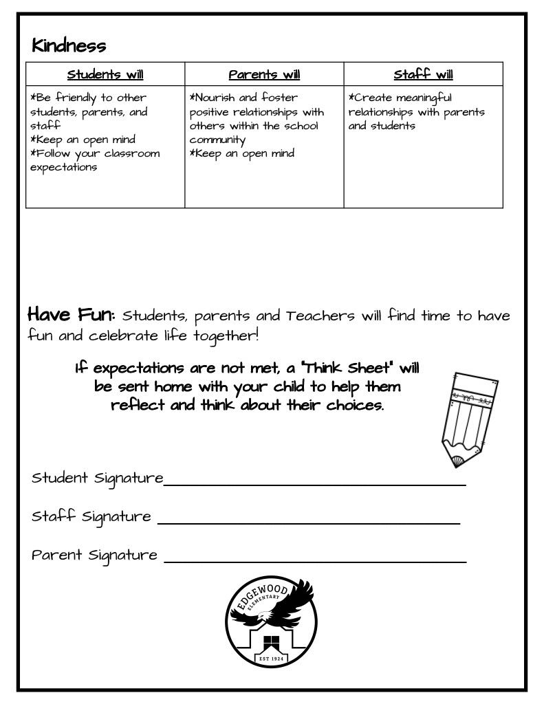 Edgewood Core Values Contract
